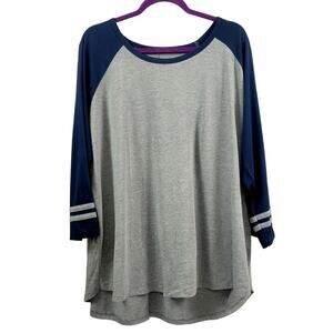 Time and Tru Long Sleeve Baseball Tee Women's Size 2XL